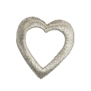 Choice of Color Heart with Cut-Out Metallic Iron-on 2" x 1.5"