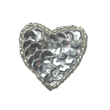 Load image into Gallery viewer, Choice of Size Heart with Silver Cupped Sequins and Beads