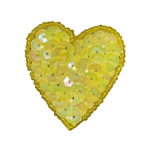 Choice of color Heart Sequins & Bead 1.5"
