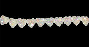 Hearts Iridescent Cupped Sequins and Bead Trim (.75" each)