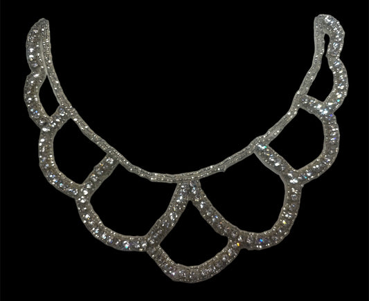 Designer Motif Neck Line with All AB Rhinestones 6" x 8"