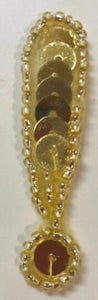 Exclamation Point, Gold Sequin Beaded 2"