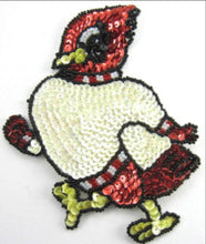 Load image into Gallery viewer, Rooster Applique Strutting, Red, White, Black, Yellow Sequin Beaded 5.5&quot; x 4.5&quot;