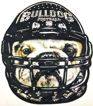 Load image into Gallery viewer, Bulldog Football Photo on Fabric Gold Beads Sew On or Glue 13&quot; x 12&quot;