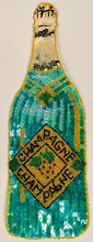 Load image into Gallery viewer, Champagne Bottle, Sequin Beaded 11&quot; x 5&quot;