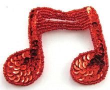 Load image into Gallery viewer, Choice of Color Double Note Music Applique, Sequin Beaded 2.5&quot; x 3&quot;