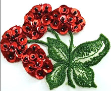 Load image into Gallery viewer, Cherries Appliqué Embroidered and Sequin Beaded 3&quot; x 2.5&quot;