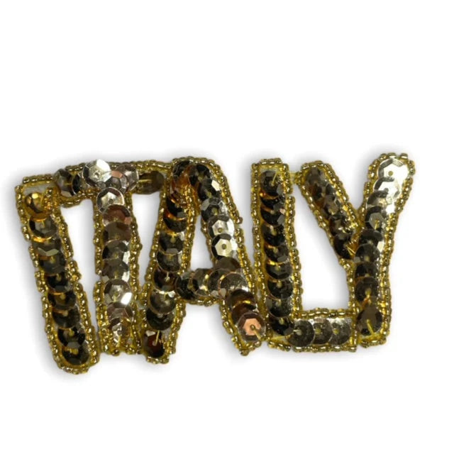 Gold "Italy" Applique 2" x 4"