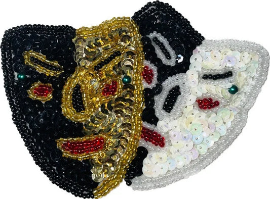 Mask for Mardi Gras Happy and Sad Face 3" x 4.5"