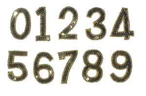 Gold Sequin Numbers Choice of Number (0-9) 2.5" x 1.5"