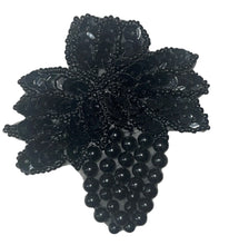 Load image into Gallery viewer, Black Grapes Appliqué Sequin Beaded with Faux Pearls 3.5&quot; x 3&quot;