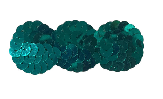 Sequin Emerald Three Dot Accent 2.5" x 1"