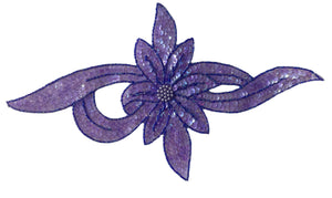 Flower Light Purple Sequins and Beads 12.5" x 7.5"