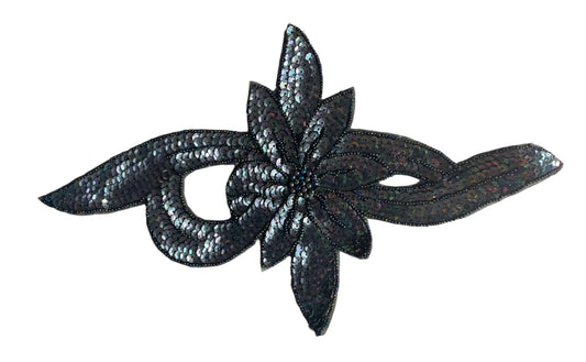 Flower with Moonlite Sequins and Beads 12.5" x 7.5"