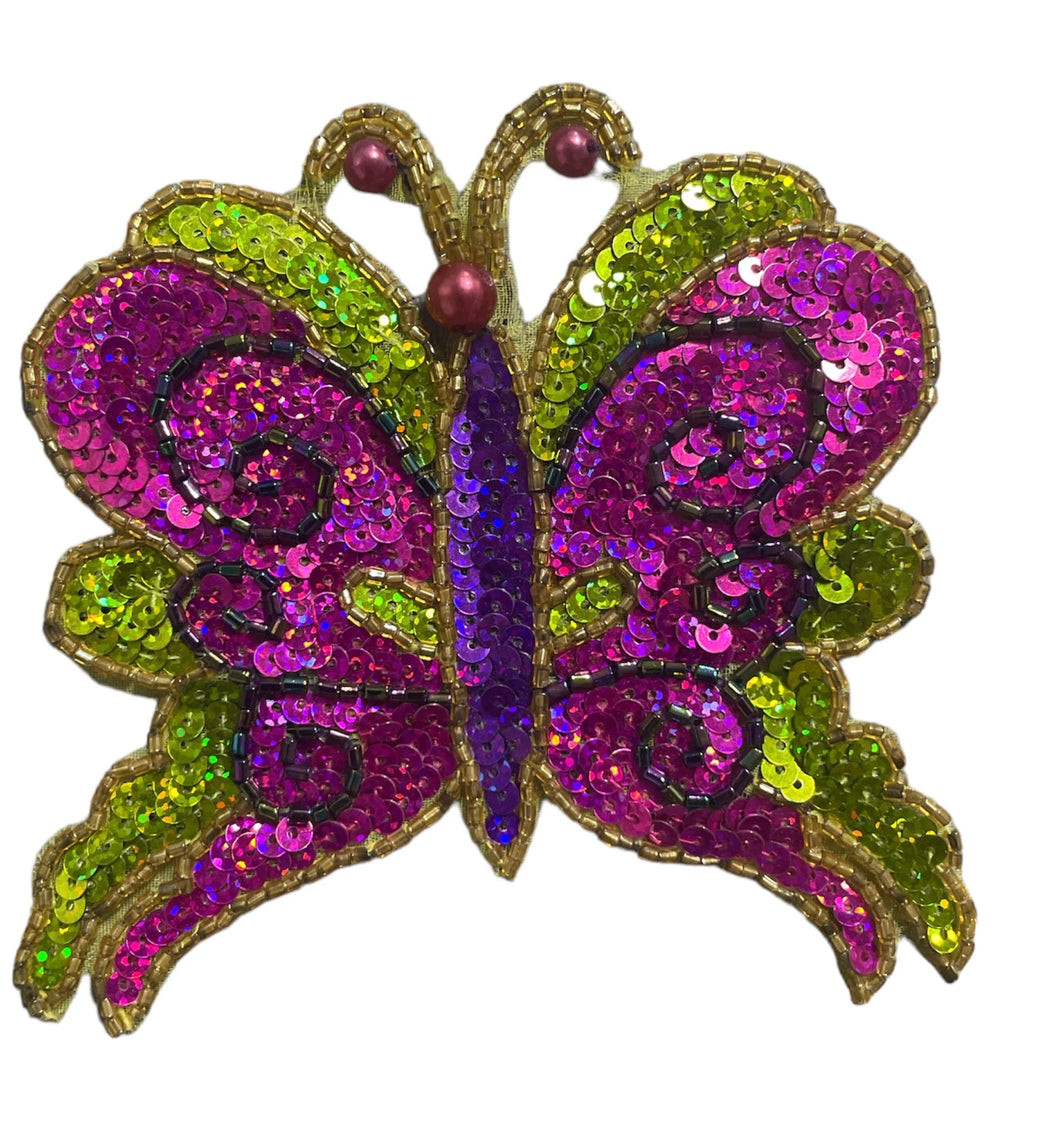 Sequin Butterfly Fuchsia/Green/Purple 4