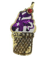 Ice Cream Cone Appliqué with Multicolor Sequins Iron-on 9