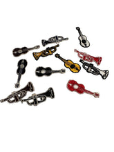 Load image into Gallery viewer, Musical Instruments Trumpets guitar Embroidered assortment all around 1&quot;