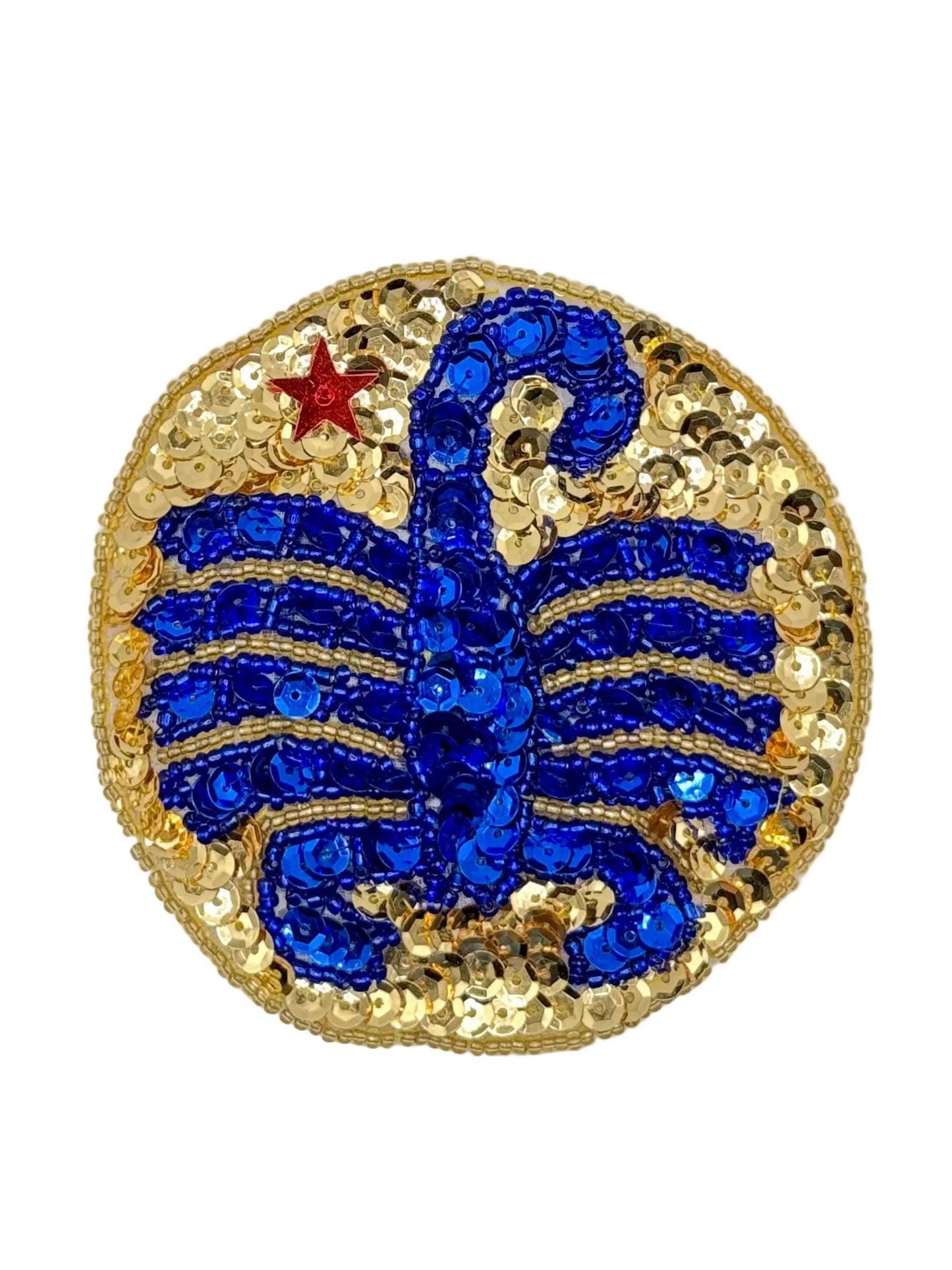 Zodiac Symbol - Scorpio - Sequins and Glass Beads 3.5"