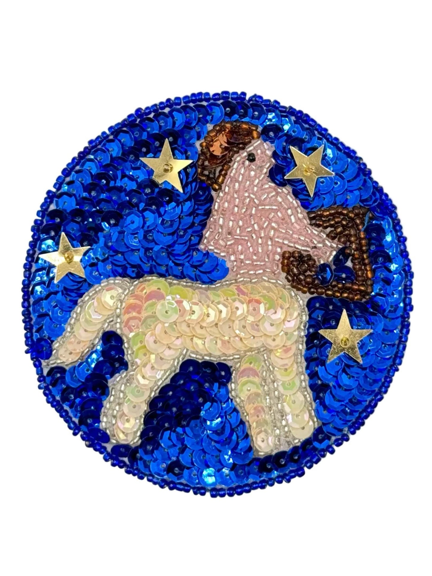 Zodiac Symbol Sagittarius - Sequins and Glass Beads 3.5"