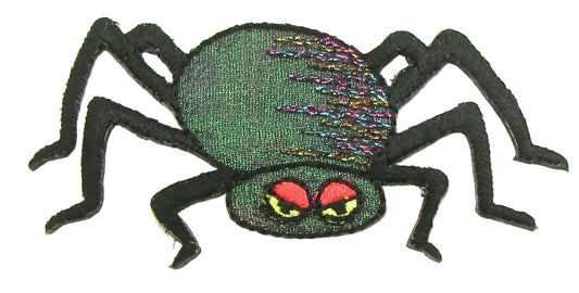 Halloween Spider Embroidered Iron-On Appliqué – 2.5" x 1.5"