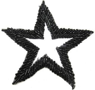 Star with Black Beads with Cut Out Center 4" x 4"