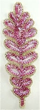Load image into Gallery viewer, Leaf with Pink and Silver Sequins and Beads , 2.5&quot; X 8&quot;.