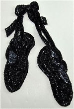 Load image into Gallery viewer, Ballet Slippers Black Sequins 3.5&quot; x 7&quot; - Sequinappliques.com