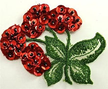 Load image into Gallery viewer, Sequin And Embroidered Cherries with Embroidered Leaves 3&#39; x 2.5&quot;