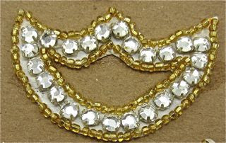 Designer Motif with Rhinestones and Gold Beads 2.5