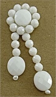 Epaulet with White Beads 2.5" x 1"