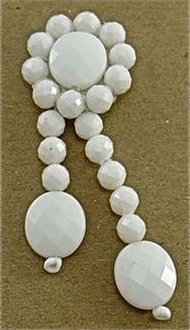 Epaulet with White Beads 2.5" x 1"