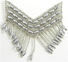 Load image into Gallery viewer, Epaulet Silver Beaded 2&quot; x 2.5&quot;