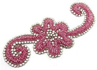 Flower with Pink Beads and Rhinestones 8