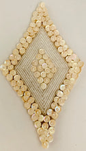 Load image into Gallery viewer, Designer Triangle with Beige raised sequins and Iridescent Beads 6.25&quot; x 3.5&quot;