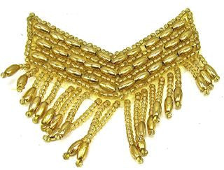 Epaulet with Gold Beads 3" x 2.5"