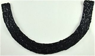 Design Motif with Black Beaded Collar Shape Neckline 8" x 5"