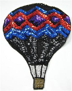 Balloon Hot Air with MultiColored Sequins and Beads 6" x 8" - Sequinappliques.com