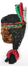 Load image into Gallery viewer, Native American Indian Maiden with Multi Colored Sequins 7&quot; x 3&quot;