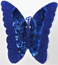 Load image into Gallery viewer, Butterfly Royal Blue Sequin 7&quot; x 8&quot;