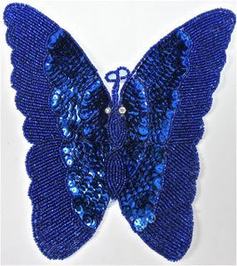 Butterfly Royal Blue Sequin 7" x 8"