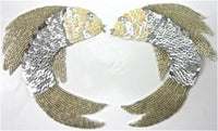 Fish Pair with Silver Sequins and Beads 5