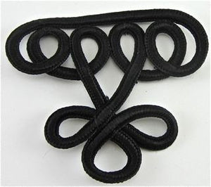Frog Closure Black Just one side available  3.25" X 2.5"