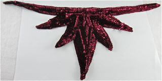 Design Motif with Cranberry Sequins 14" x 6.5"