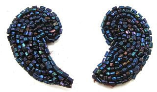 Leaf Pair with Moonlite Beads 1.5" ea.