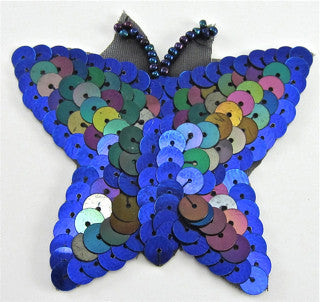 Butterfly with MultiColored Sequins 3" x 2.5"