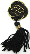 Load image into Gallery viewer, Tassel Black and Gold 3.5&quot; x 1.25&quot;