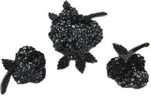 Load image into Gallery viewer, Flower Set of Three with Black Sequins 6&quot; x 3&quot;