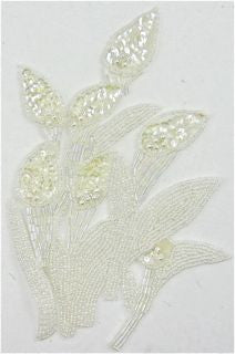 Flower with Iridescent Sequins and Beads 6.5" x 8.5"