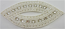 Load image into Gallery viewer, Designer Motif with White Beads and Rhinestones 5&quot; x 2.25&quot;