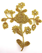 Load image into Gallery viewer, Flower with All Gold Beads and 4 Rhinestones 8&quot; x 7&quot;